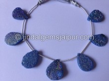 Sky Blue Druzy Pear Shape Beads